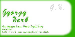 gyorgy werb business card